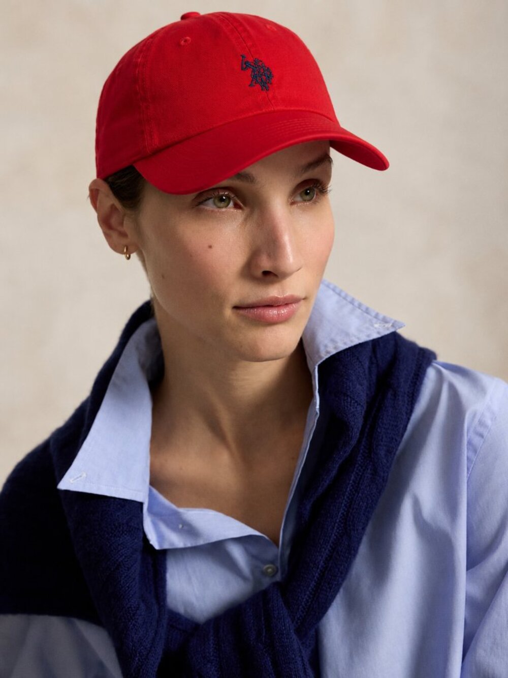 U.S. Polo Assn. Red Embroidered Baseball Cap